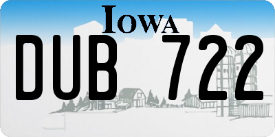 IA license plate DUB722
