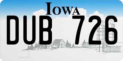 IA license plate DUB726