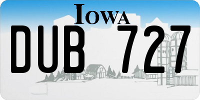 IA license plate DUB727