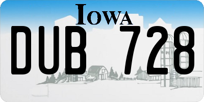 IA license plate DUB728