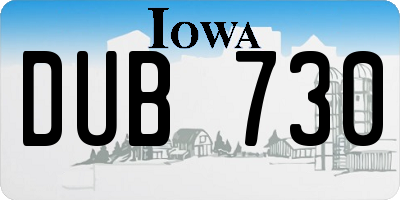 IA license plate DUB730