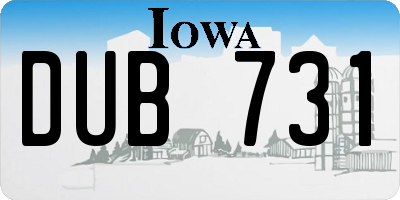 IA license plate DUB731