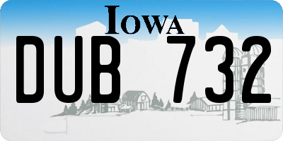 IA license plate DUB732
