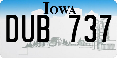 IA license plate DUB737