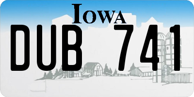 IA license plate DUB741