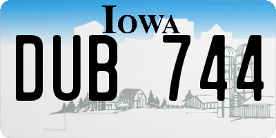 IA license plate DUB744