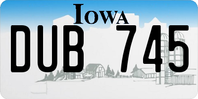 IA license plate DUB745