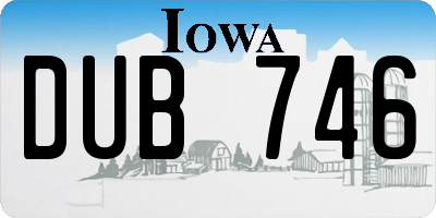 IA license plate DUB746