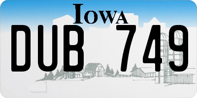 IA license plate DUB749