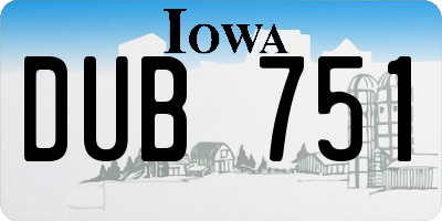 IA license plate DUB751