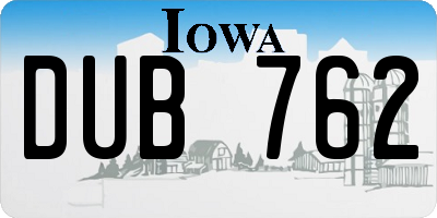 IA license plate DUB762