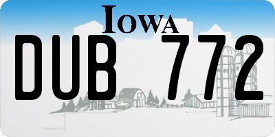 IA license plate DUB772