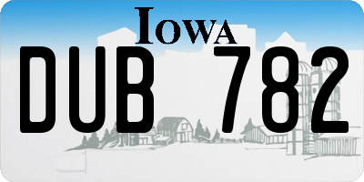 IA license plate DUB782