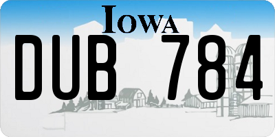 IA license plate DUB784