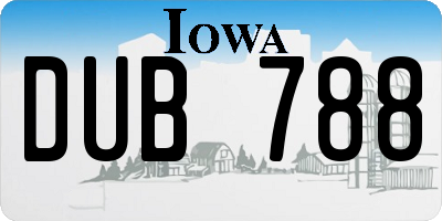 IA license plate DUB788