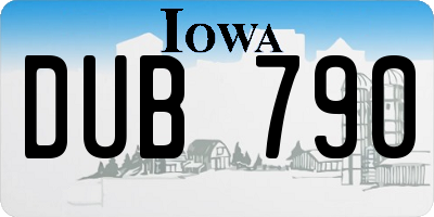 IA license plate DUB790