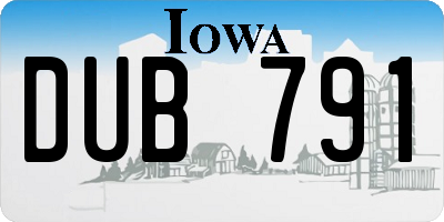 IA license plate DUB791