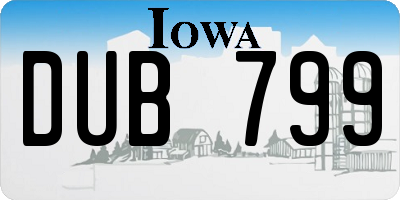 IA license plate DUB799