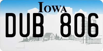 IA license plate DUB806