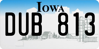 IA license plate DUB813