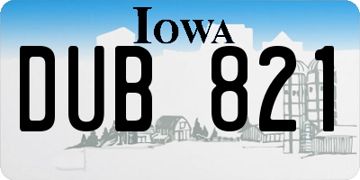 IA license plate DUB821