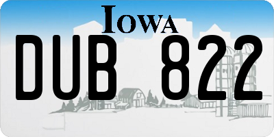 IA license plate DUB822