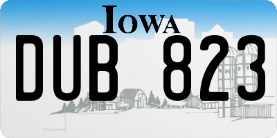 IA license plate DUB823
