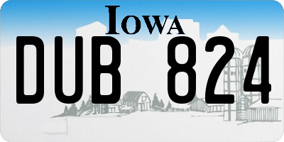 IA license plate DUB824