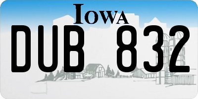 IA license plate DUB832