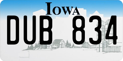 IA license plate DUB834