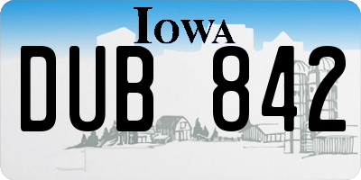 IA license plate DUB842