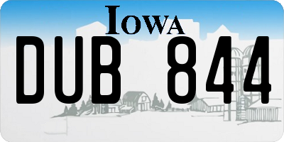 IA license plate DUB844
