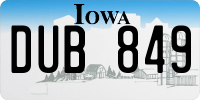 IA license plate DUB849