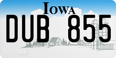 IA license plate DUB855