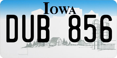 IA license plate DUB856