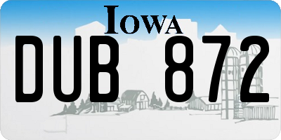 IA license plate DUB872