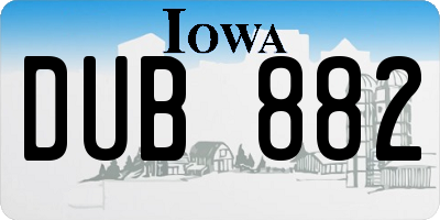 IA license plate DUB882
