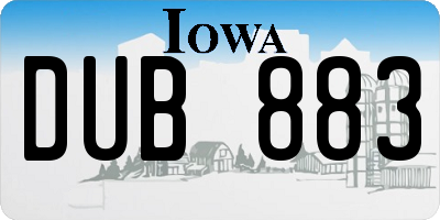 IA license plate DUB883