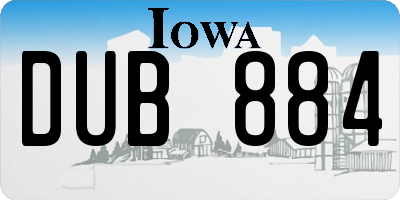 IA license plate DUB884