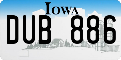 IA license plate DUB886