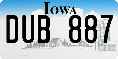 IA license plate DUB887