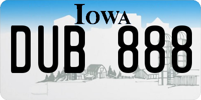 IA license plate DUB888