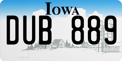 IA license plate DUB889