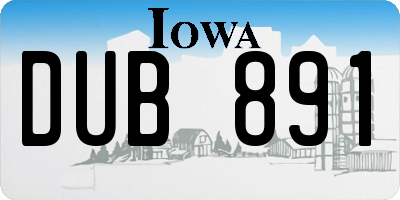 IA license plate DUB891