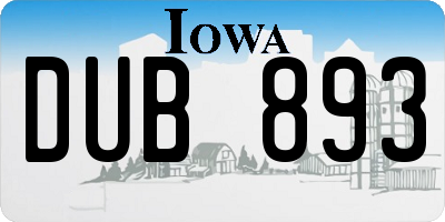 IA license plate DUB893