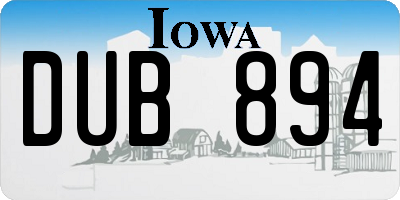 IA license plate DUB894