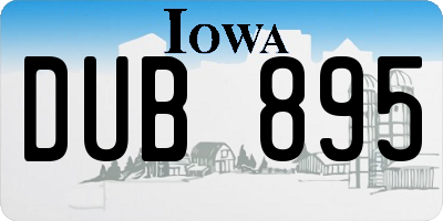 IA license plate DUB895