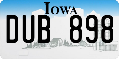 IA license plate DUB898