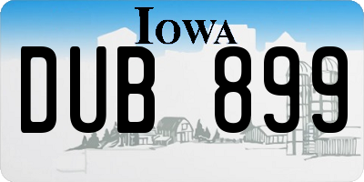 IA license plate DUB899
