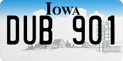 IA license plate DUB901